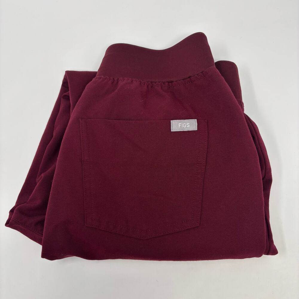 FIGS Technical Collection Womens Small‎ Burgundy Red Stretch Waist Jogger Pants